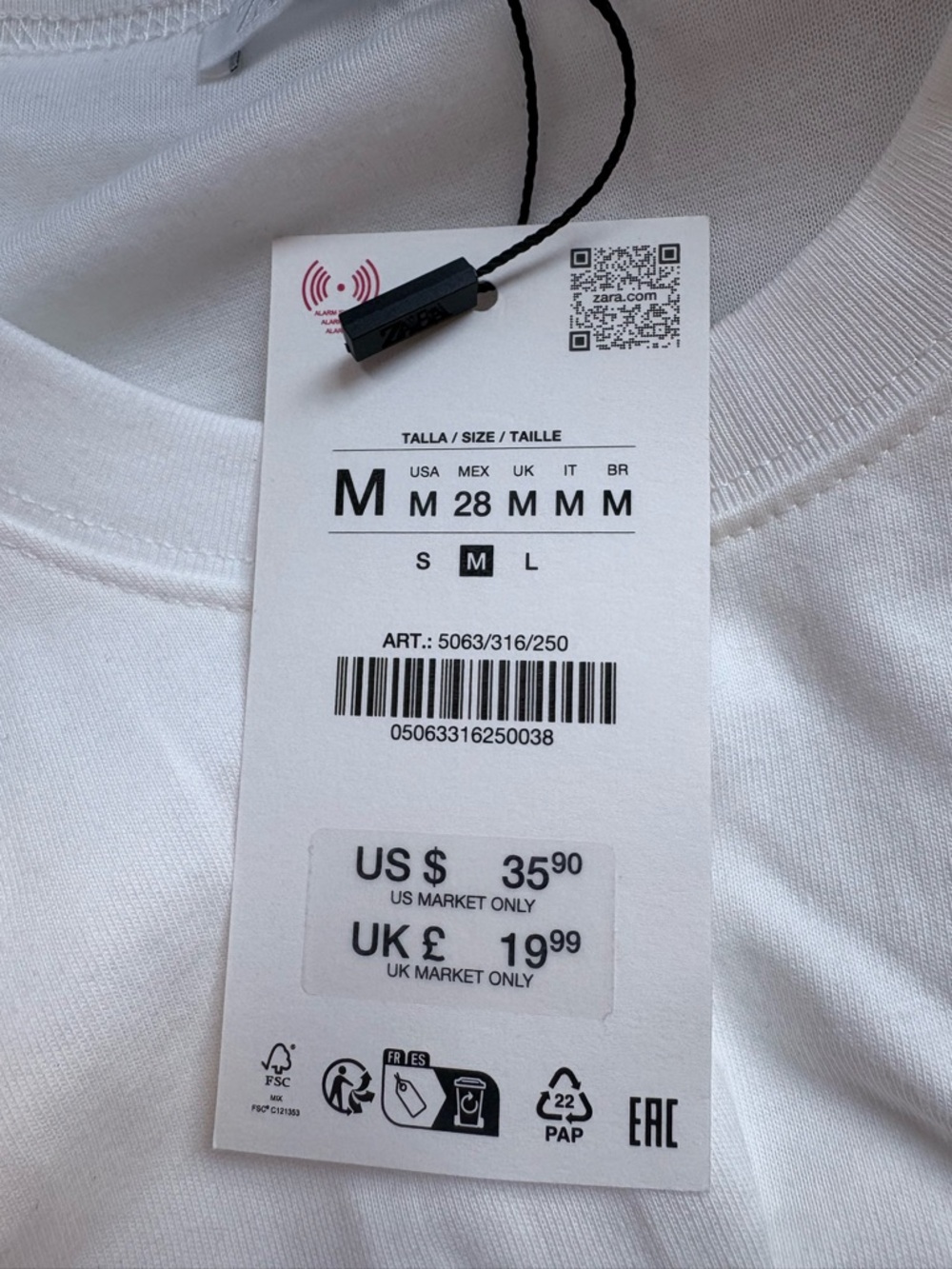 Puffed Hem White Shirt sz M - Picture 7 of 7